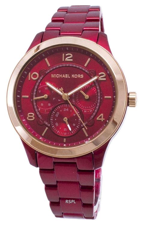 michael kors mk6594|Michael Kors MK6594 Runway 38mm Women's Red Stainless .